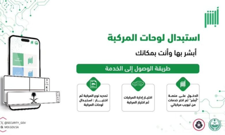 أخر تحديث لرسوم استبدال اللوحة 1445 للمركبات