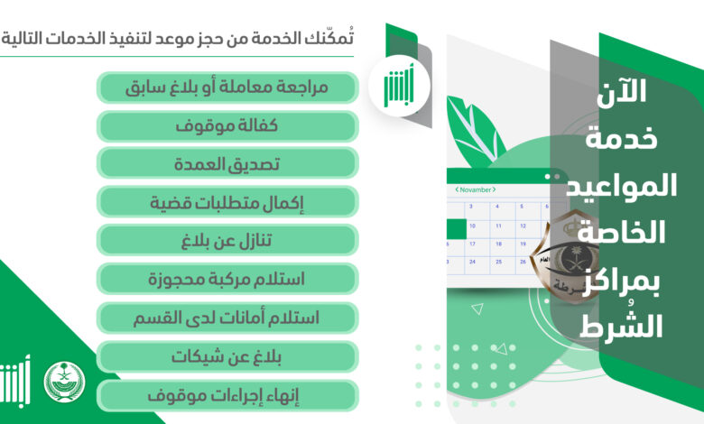  رابط حجز موعد الشرطة عبر نظام أبشر